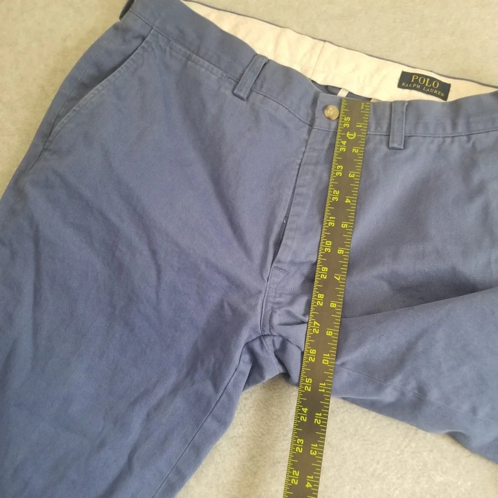Polo Ralph Lauren Pants Mens 32x30 Blue Chinos Flat Front Preppy Classic Casual